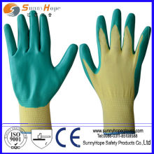 different color nitrile coated 13 gauge nylon gloves
